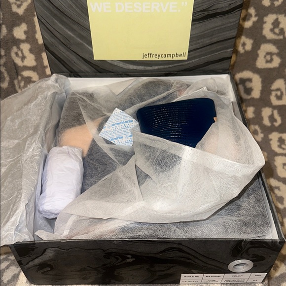 Jeffrey Campbell Calimity-L Heeled Boots in Brown Blue Lizard Beige 😍 New 🆕 😍😍 - Picture 4 of 17